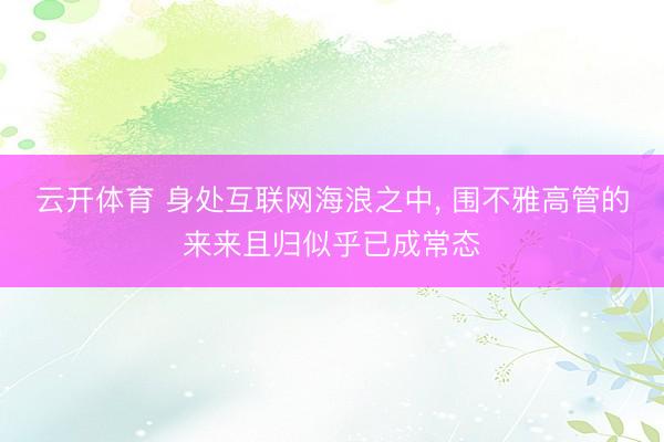 云开体育 身处互联网海浪之中， 围不雅高管的来来且归似乎已成常态