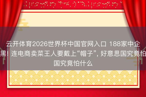 云开体育2026世界杯中国官网入口 188家中企被拉黑! 连电商卖菜王人要戴上“帽子”， 好意思国究竟怕什么