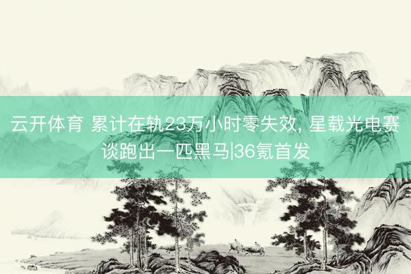 云开体育 累计在轨23万小时零失效, 星载光电赛谈跑出一匹黑马|36氪首发