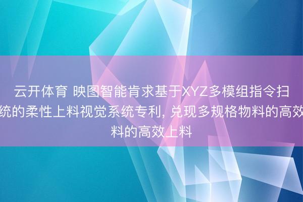 云开体育 映图智能肯求基于XYZ多模组指令扫尾系统的柔性上料视觉系统专利, 兑现多规格物料的高效上料