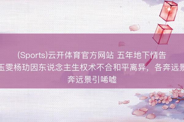 (Sports)云开体育官方网站 五年地下情告终！王玉雯杨玏因东说念主生权术不合和平离异，各奔远景引唏嘘