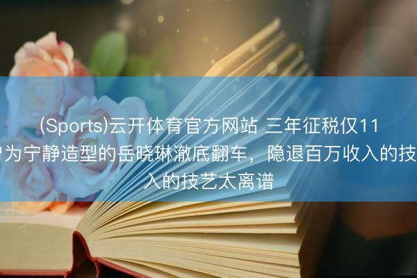 (Sports)云开体育官方网站 三年征税仅1100元?曾为宁静造型的岳晓琳澈底翻车,隐退百万收入的技艺太离谱