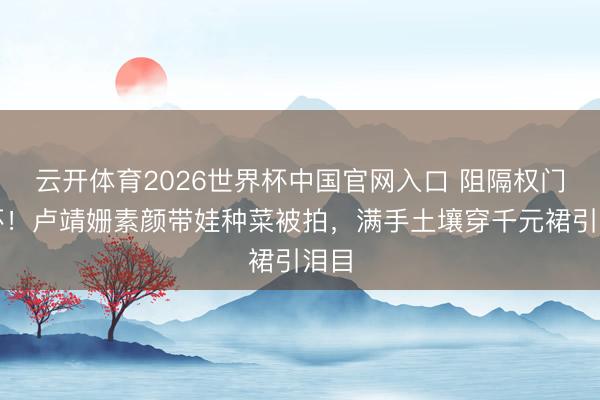 云开体育2026世界杯中国官网入口 阻隔权门光环!卢靖姗素颜带娃种菜被拍,满手土壤穿千元裙引泪目